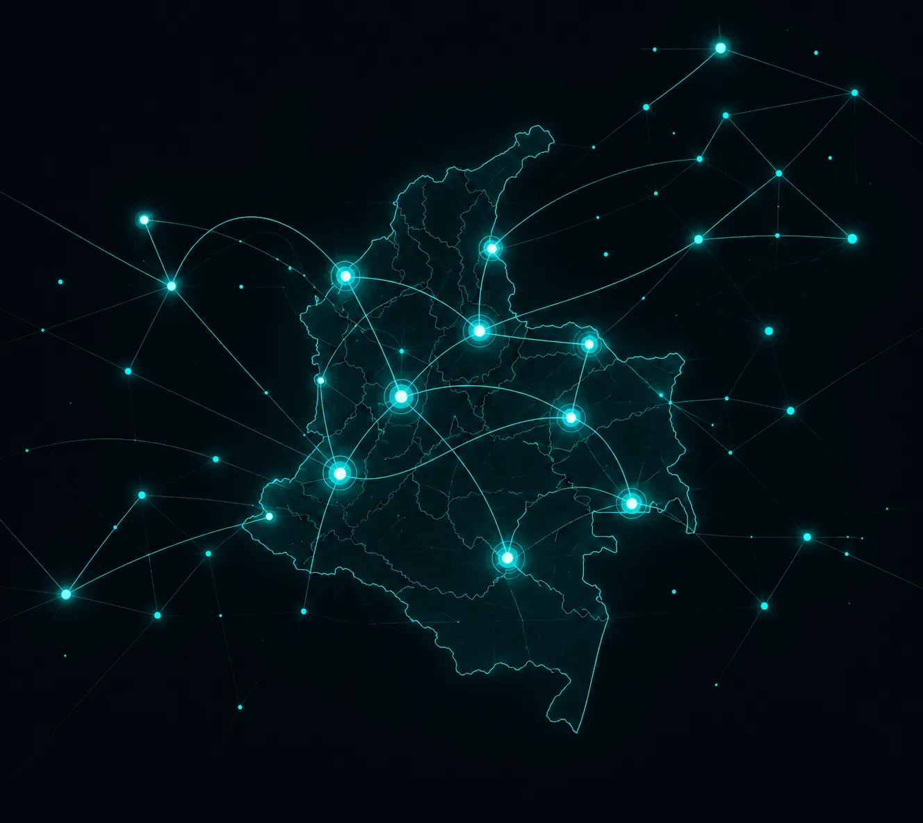Mapa de Colombia — cobertura nacional QMAS